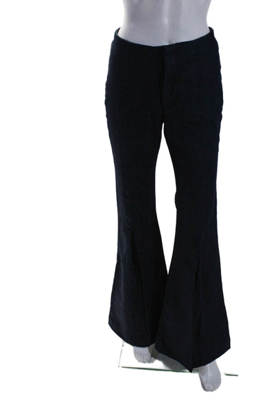 Frame Womens Front Zip High Rise Dark Wash Flare Leg Denim Pants Blue Size 26