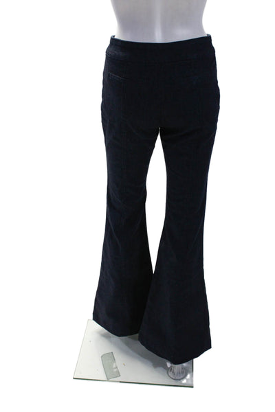 Frame Womens Front Zip High Rise Dark Wash Flare Leg Denim Pants Blue Size 26