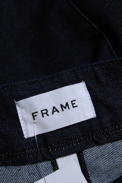 Frame Womens Front Zip High Rise Dark Wash Flare Leg Denim Pants Blue Size 26
