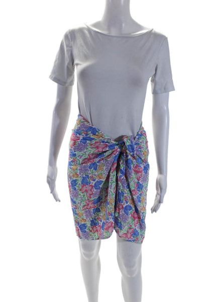 Faithfull The Brand Womens Side Tie Floral Printed Wrap Skirt White Multi XS/S