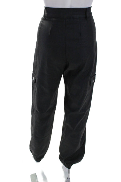 Tiger Mist Womens High Rise Straight Leg Cargo Pants Black Size M