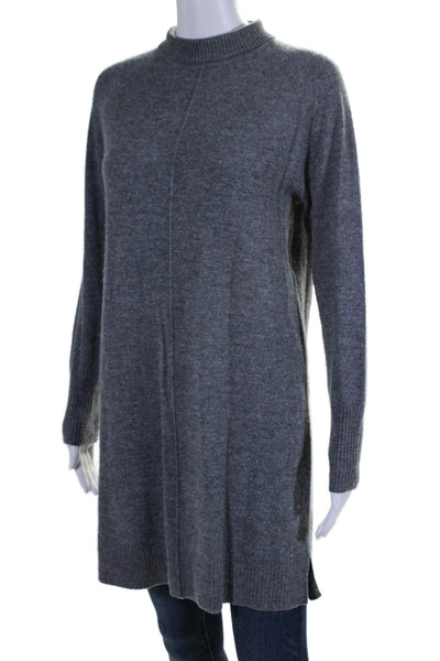 Filoro Womens Wool Cashmere Blend Gray Mock Neck Tunic Sweater Top Size S