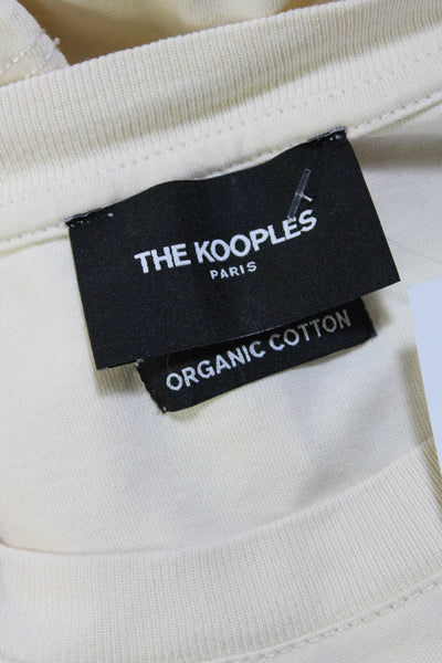 The Kooples Womens Cotton Cream Graphic Print Crew Neck Tee Top Size S