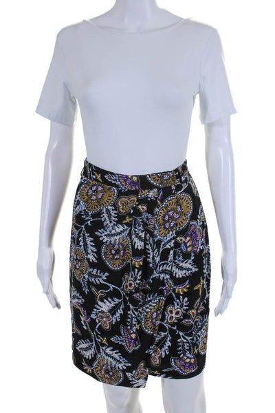 Ba&Sh Womens Black Multicolor Floral Print Lined Mini Skirt Size M