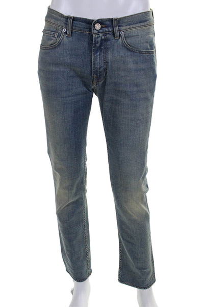 ACNE Studios Mens Cotton Light Washed Buttoned Straight Jeans Blue Size EUR 32