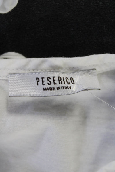 Peserico Womens Short Sleeve Crew Neck Basic Top White Size Small