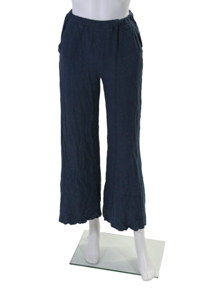 Sunday Stevens Women's Elastic Waist Pockets Wide Leg Casual Pants Blue Size XS