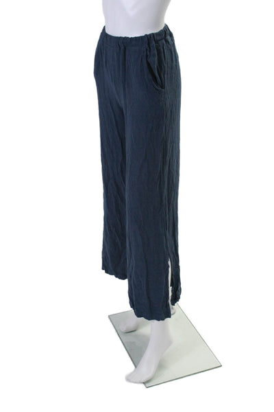 Sunday Stevens Women's Elastic Waist Pockets Wide Leg Casual Pants Blue Size XS