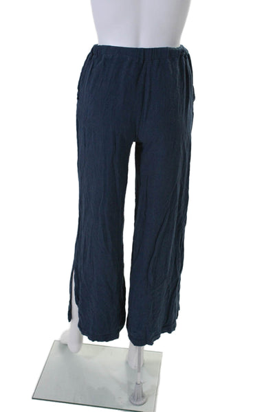 Sunday Stevens Women's Elastic Waist Pockets Wide Leg Casual Pants Blue Size XS