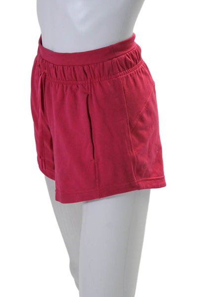 Lululemon Womens Cotton Drawstring Waist High Rise Casual Shorts Hot Pink Size 2