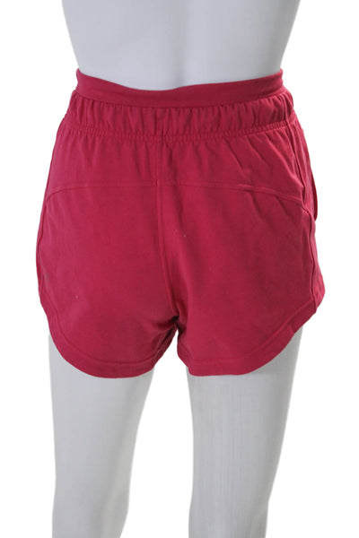 Lululemon Womens Cotton Drawstring Waist High Rise Casual Shorts Hot Pink Size 2