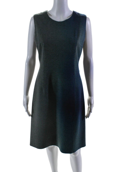 Elie Tahari Womens Back Zip Sleeveless Crew Neck Ombre Dress Blue Gray Size 6