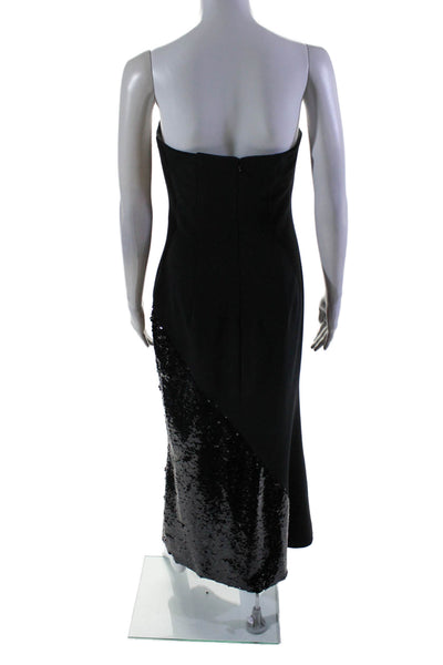 Sachin & Babi Womens Back Zip Strapless Sequin Trim Gown Black Size 6