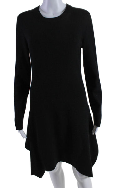 Michael Michael Kors Womens Wool Long Sleeve Asymmetrical Dress Black Size L