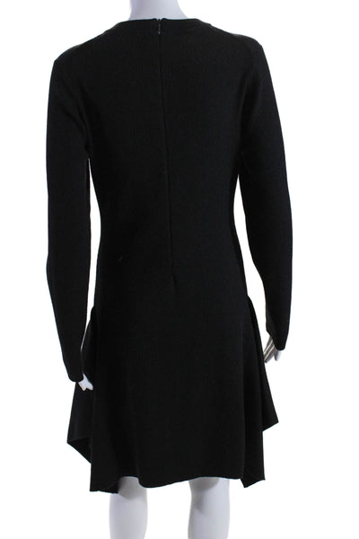 Michael Michael Kors Womens Wool Long Sleeve Asymmetrical Dress Black Size L