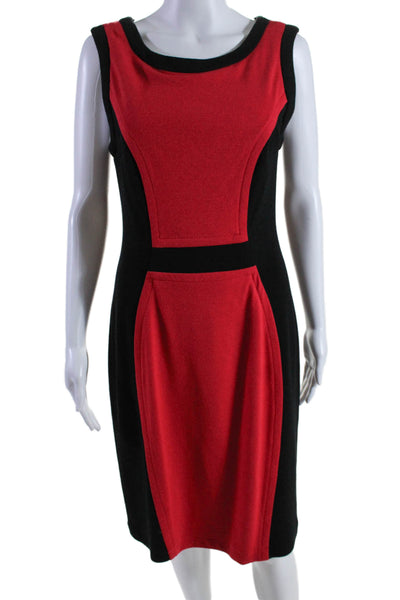 Yoana Baraschi Womens Sleeveless Body Con Pencil Dress Black Red Size Large