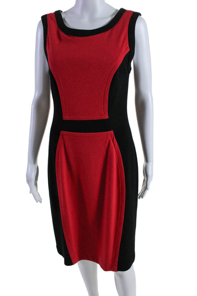 Yoana Baraschi Womens Sleeveless Body Con Pencil Dress Black Red Size Large