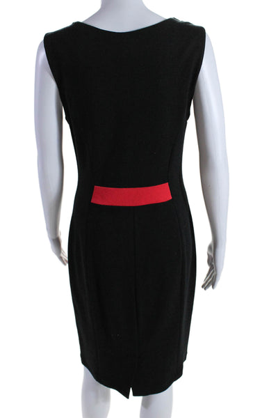 Yoana Baraschi Womens Sleeveless Body Con Pencil Dress Black Red Size Large