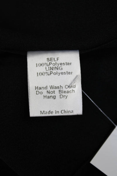 All Row Womens V Neck Sleeveless Knee Length Sheath Dress Black Size Large