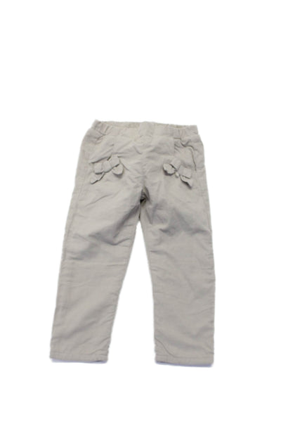 Tartine et Chocolat Childrens Girls Bow Pockets Pants Gray Cotton Size 2T