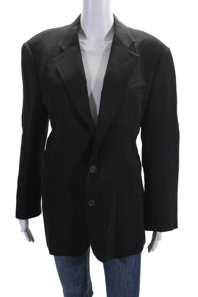 Giorgio Armani Womens Long Sleeve Two Button Blazer Black Size Large