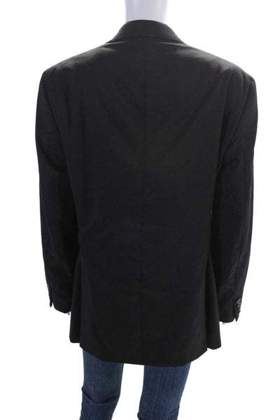 Jack Victor Womens Notched Lapel Two Button Blazer Black Size 38R