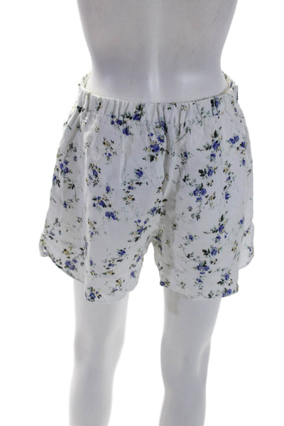 Catherine Catherine Malandrino Womens Elastic Waist Floral White Size Small