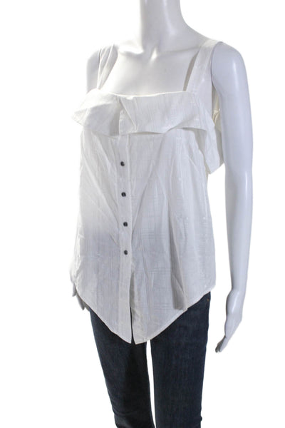 Intermix Womens Sleeveless Button Down Basic Blouse White Size Large