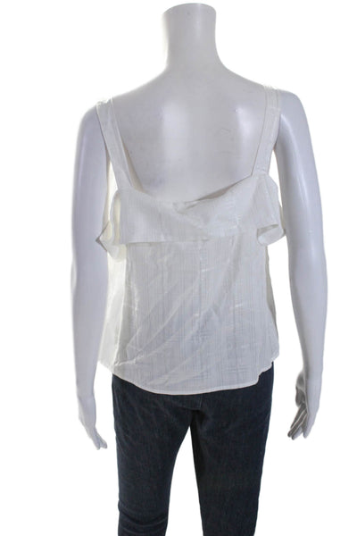 Intermix Womens Sleeveless Button Down Basic Blouse White Size Large