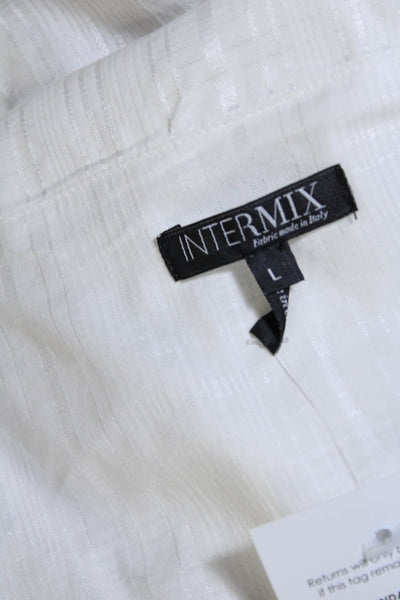 Intermix Womens Sleeveless Button Down Basic Blouse White Size Large