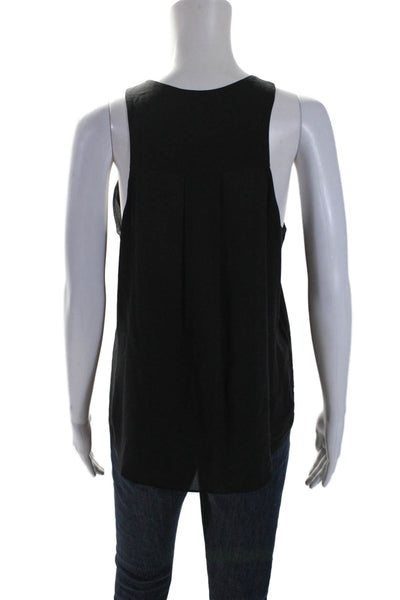 ALC Womens Scoop Neck Sleeveless Basic Blouse Silk Black Size Medium