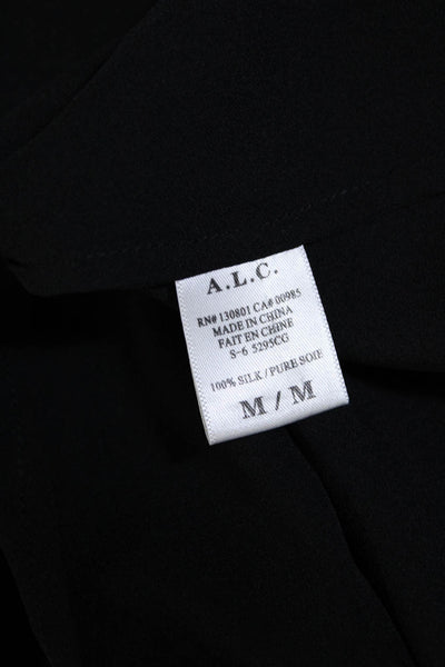 ALC Womens Scoop Neck Sleeveless Basic Blouse Silk Black Size Medium