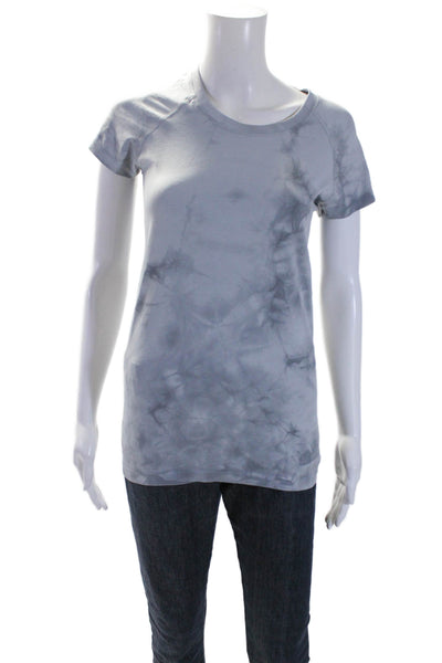 Lululemon Womens Tie Dye Print Short Sleeve Crewneck T-Shirt Light Gray Size 6