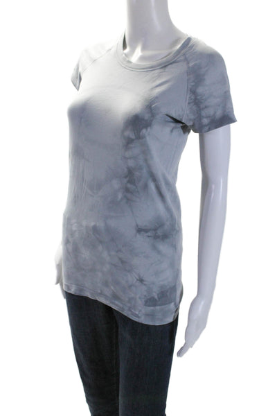 Lululemon Womens Tie Dye Print Short Sleeve Crewneck T-Shirt Light Gray Size 6