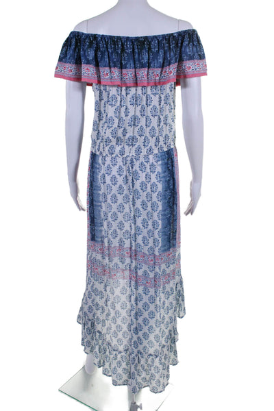 Feathers by Tonlani Womens Off Shoulder Floral Asymmetric Dress Multi Size M