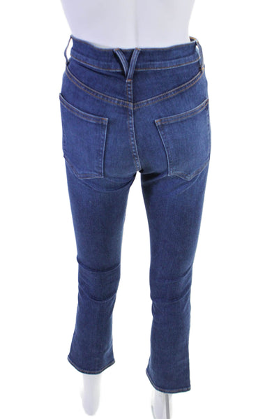 Veronica Beard Womens Cotton Carly Kick Flare Button Zip Jeans Blue Size EUR 25