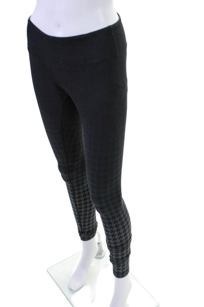 Lululemon Womens Houndstooth Ombre Print Elastic Slip-On Leggings Black Size M