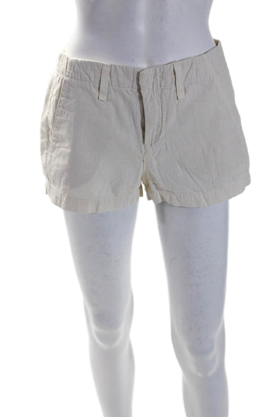 Rag & Bone Jean Womens Cotton Low Rise Mini Khaki Shorts Cream White Size 24