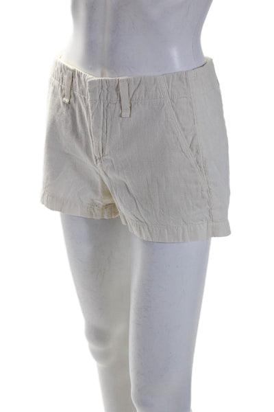 Rag & Bone Jean Womens Cotton Low Rise Mini Khaki Shorts Cream White Size 24