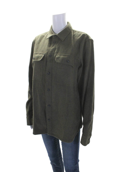 Everlane Womens Cotton Green Collar Long Sleeve Button Down Shirt Size S