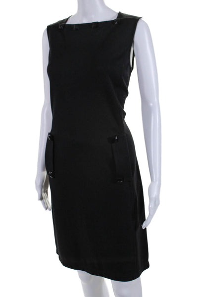 SoCa St. John Womens Back Zip Sleeveless Square Neck Dress Black Size 6