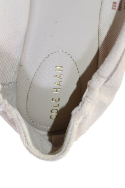 Cole Haan Womens Stretch Suede Bow Detail Round Toe Flats Beige Size 9B