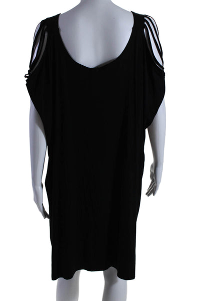 Becca by Rebecca Virtue Womens Shredded Sleeveless Dress Black Size Medium