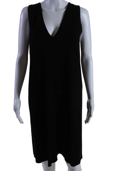 Calvin Klein Collection Womens V Neck Sleeveless Sweater Dress Black Size Large