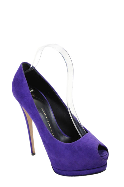 Giuseppe Zanotti Design Womens Peep Toe Stiletto Heels Pumps Purple Size EUR 38