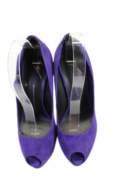 Giuseppe Zanotti Design Womens Peep Toe Stiletto Heels Pumps Purple Size EUR 38