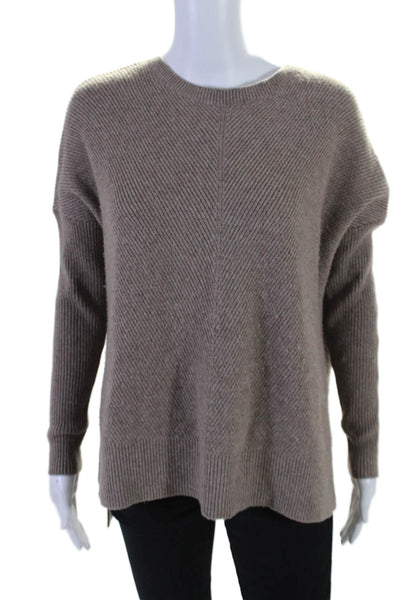 Vince Womens Wool Blend Knit Long Sleeve Pullover Sweater Top Taupe Size S