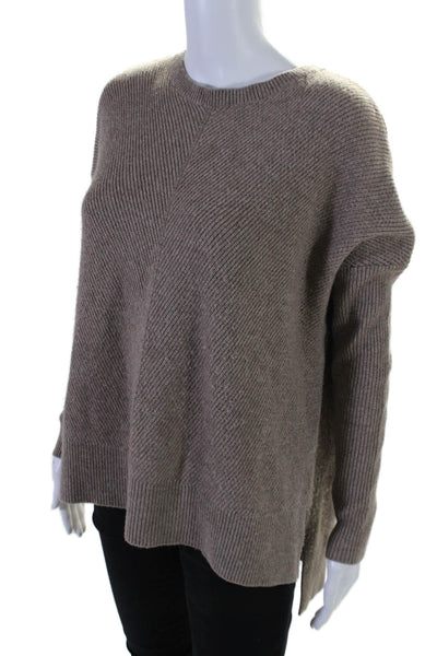 Vince Womens Wool Blend Knit Long Sleeve Pullover Sweater Top Taupe Size S