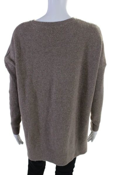 Vince Womens Wool Blend Knit Long Sleeve Pullover Sweater Top Taupe Size S