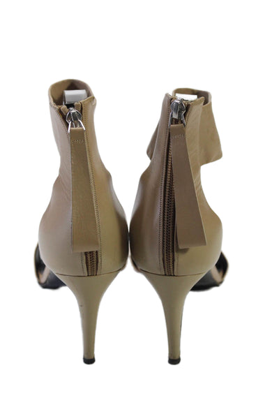 Pierre Hardy Womens Leather Peep Toe Ankle Strap Heels Beige Size 10